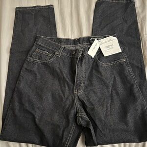 Eddie Bauer Men's Dark Gray Relaxed Jeans